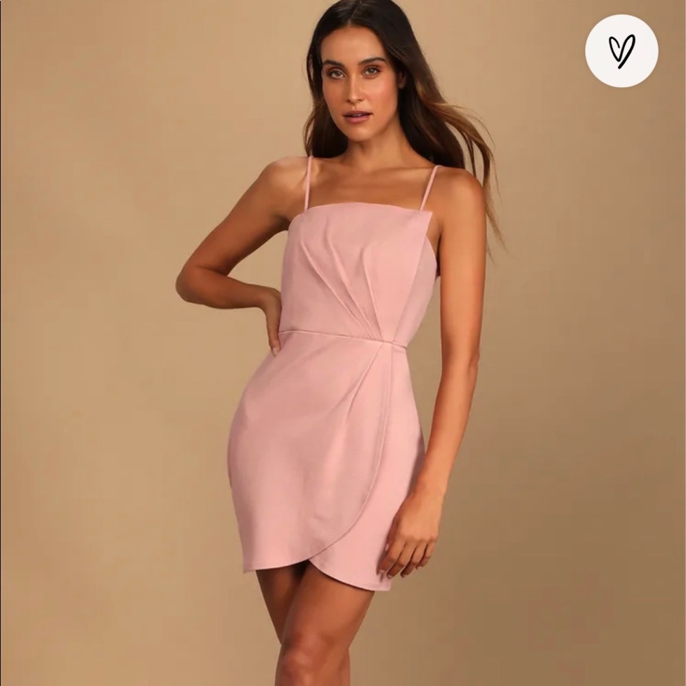 Drinks On Me Mauve Pink Sleeveless Pleated Bodycon Dress